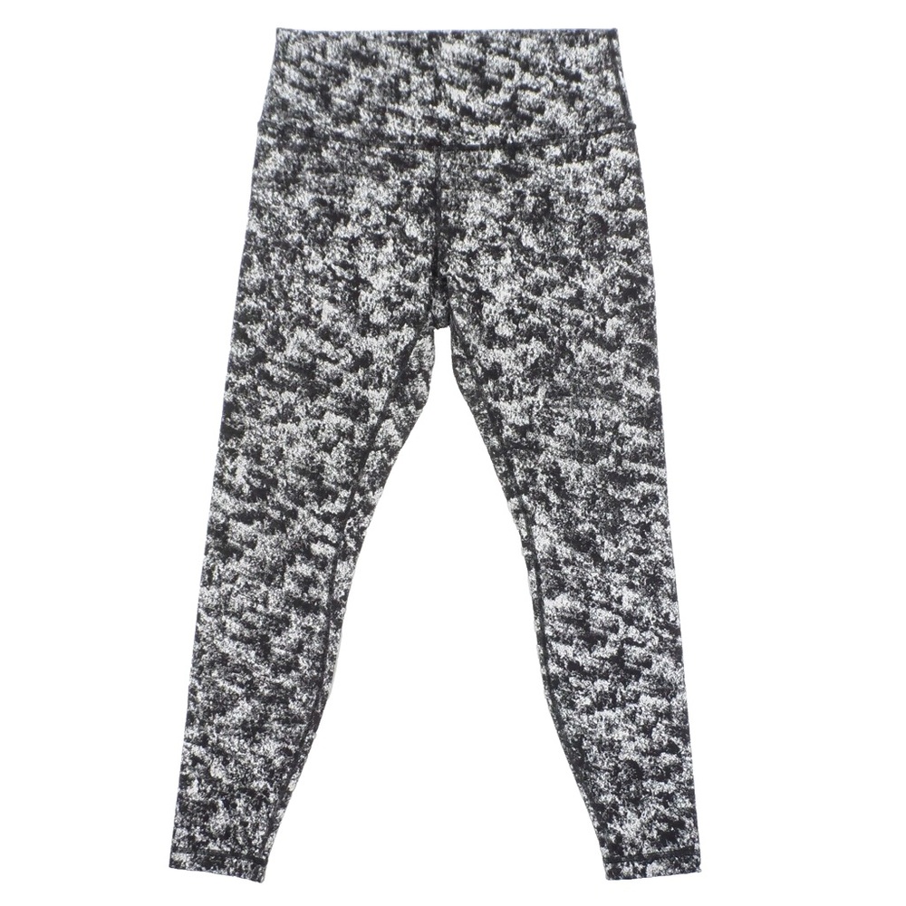 Lululemon Black White Mist Jacquard Leggings